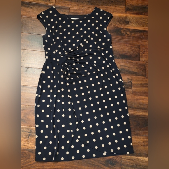 Navy Polka Dot Dress - Picture 1 of 2
